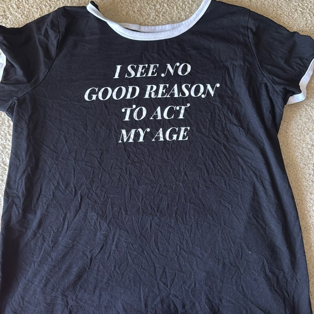 Torrid Black and White Short Sleeve Tee